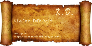 Kiefer Dávid névjegykártya